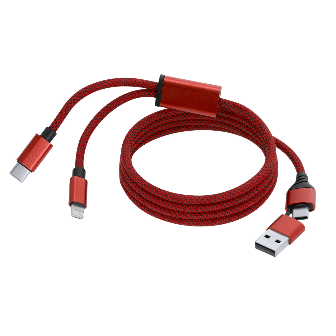 Briony Cable – Charging Cables – available in black, blue, red, white colours